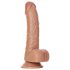 RealRock - Dildo com ventosa e testículos - 15,5cm (tom natural escuro)