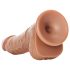 RealRock - Dildo com ventosa e testículos - 15,5cm (tom natural escuro)