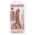 RealRock - Dildo com ventosa e testículos - 15,5cm (tom natural escuro)