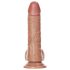 RealRock - Dildo com ventosa e testículos - 15,5cm (tom natural escuro)
