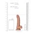RealRock - Dildo com ventosa e testículos - 15,5cm (tom natural escuro)