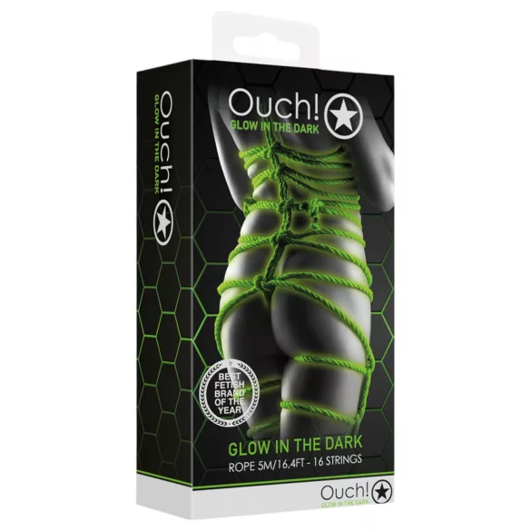 Ouch! - corda bondage luminosa - 10m - verde