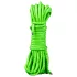 Ouch! - corda de bondage que brilha no escuro (5 m, verde)