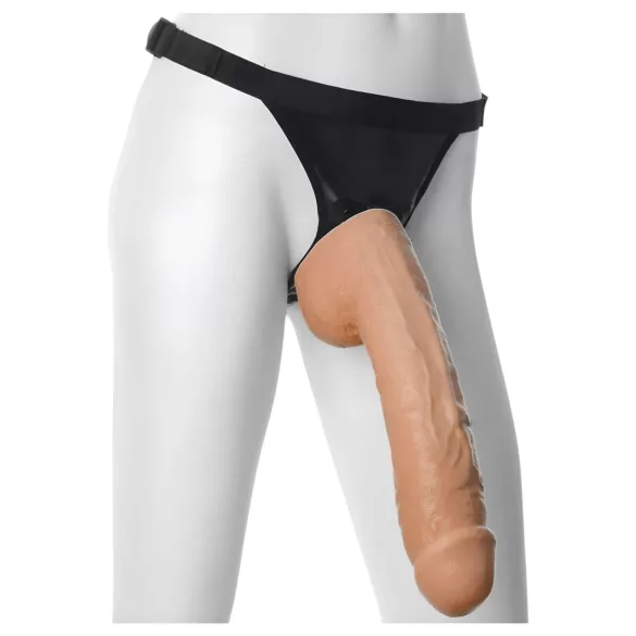 Doc Johnson - dildo realista com escroto Vac-U-Lock 30cm - cor natural