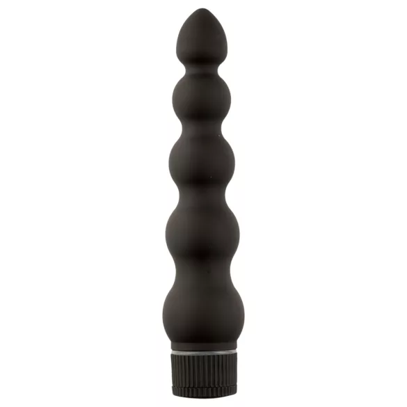 Black Magic 7 - vibrador anal com 5 esferas fixas - silicone preto