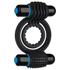   Doc Johnson Optimale - anel peniano duplo vibratório (preto)