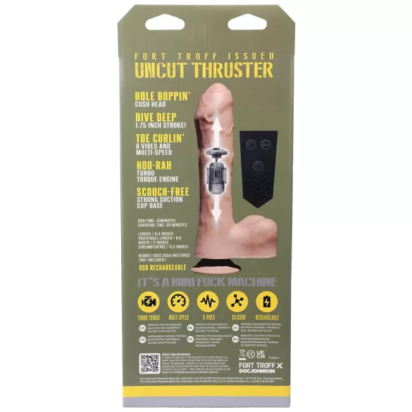 Doc Johnson - vibrador impulsor com controle remoto - pele realista