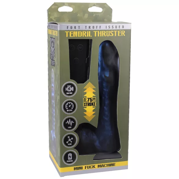 Doc Johnson - vibrador empurrador com controle remoto - pequeno - azul