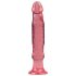 Crystal Jellies - dildo anal com ventosa - silicone rosa