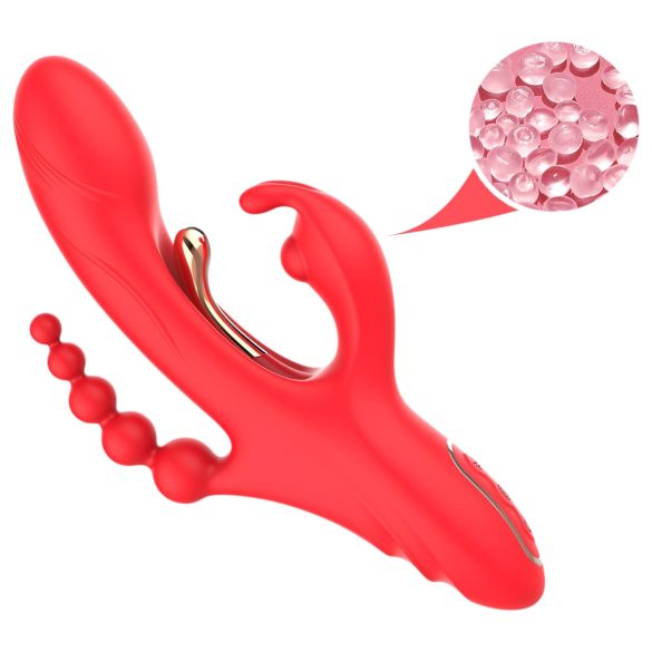 Bestoy - Vibrador vermelho de 3 pontas com língua