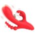 Bestoy - Vibrador vermelho de 3 pontas com língua