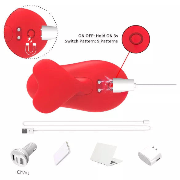 Bestoy - vibrador de dedo recarregável - vermelho