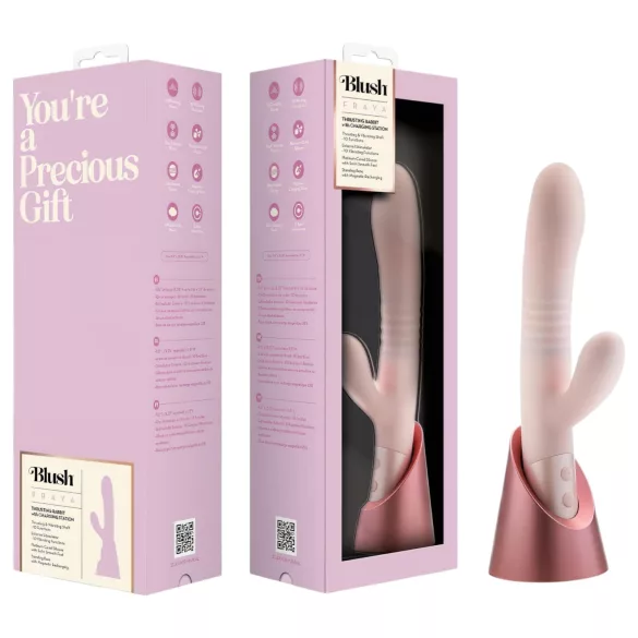 Blush Fraya - vibrador com estímulo clitoriano e movimento - silicone rosa