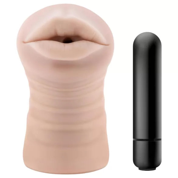 Enlust Nicole - masturbador oral vibratório masculino - realista - cor natural