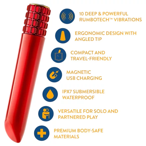 Oh My Gem - vibrador em forma de batom recarregável (vermelho)