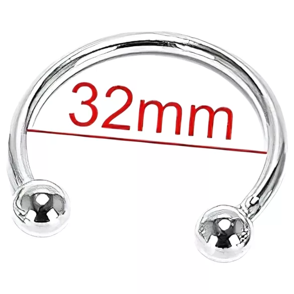 Rozsdamentes - anel peniano para glande - retardo da ejaculação - aço inox 32mm