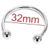 Rozsdamentes - anel peniano para glande - retardo da ejaculação - aço inox 32mm