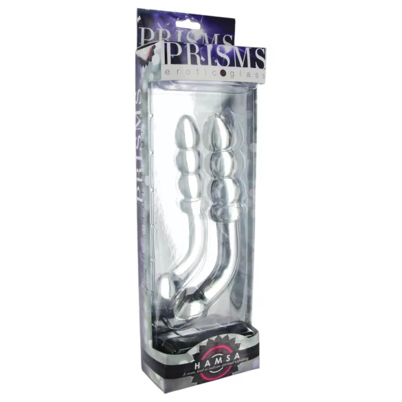 Prisms Hamsa - dildo dupla ponta vidro G-spot - transparente