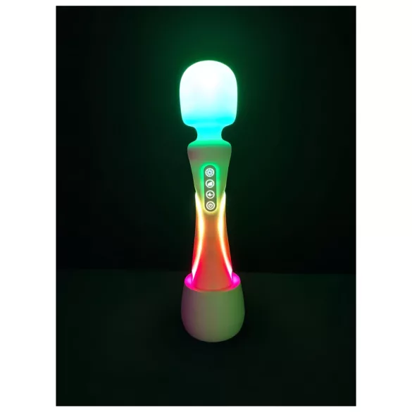 Paradise Illumination - vibrador tipo varinha de massagem luminoso (branco)