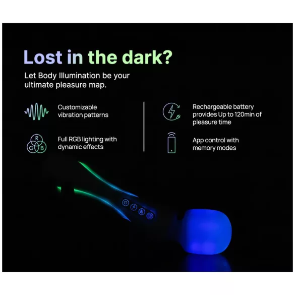 Paradise Illumination - vibrador tipo varinha de massagem luminoso (branco)