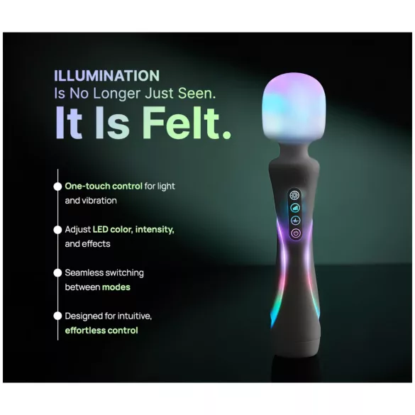 Paradise Illumination - vibrador tipo varinha de massagem luminoso (branco)
