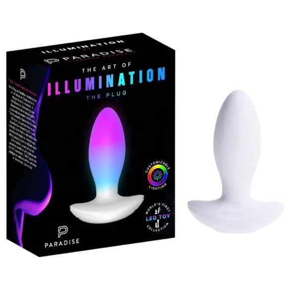 Paradise Illumination - plug anal vibratório luminoso (branco)