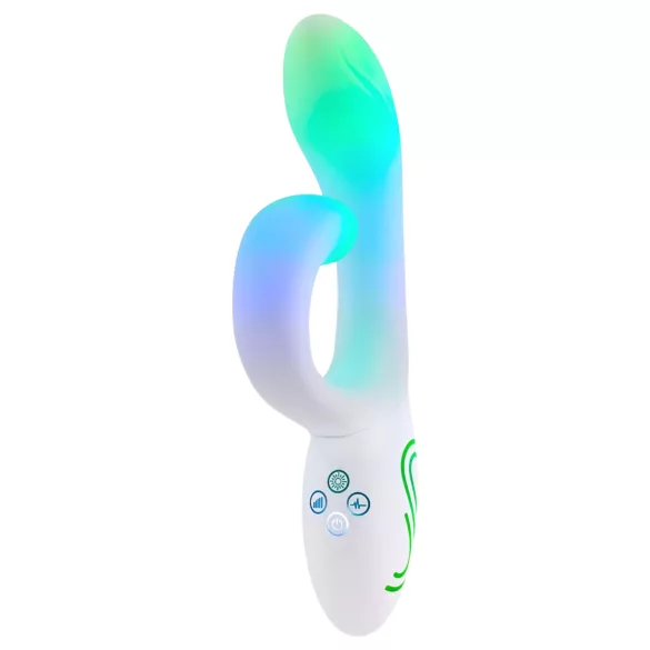 Paradise Illumination - vibrador com braço estimulador de clitóris luminoso (branco)