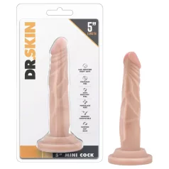   Dr. Skin 5 - dildo realístico com ventosa - silicone cor natural 14,5cm