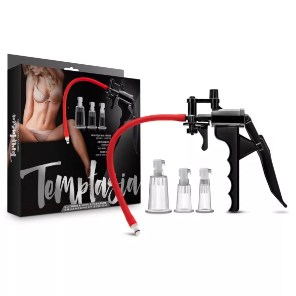 Blush Temptasia - conjunto profissional de bomba de clitóris (preto)