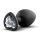 Temptasia S - plug anal coração preto com pedra prateada - pequeno