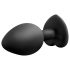 Temptasia S - plug anal coração preto com pedra prateada - pequeno