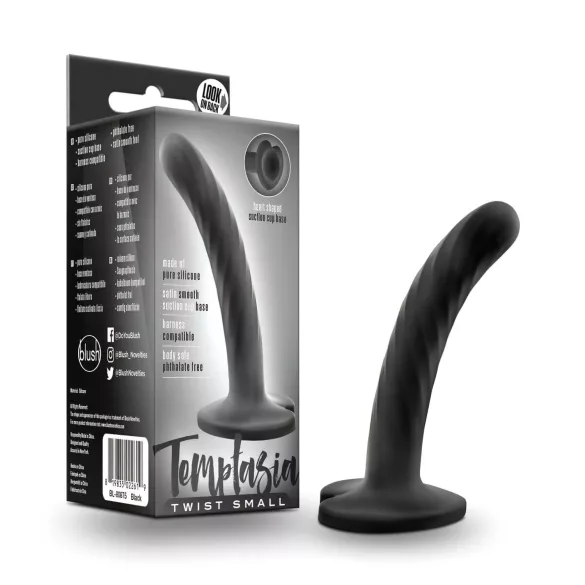 Temptasia Twist Small - dildo com ventosa torcida - silicone preto