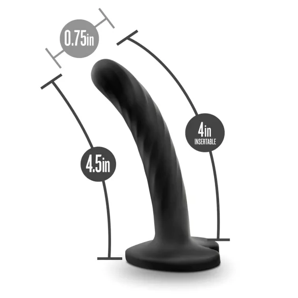 Temptasia Twist Small - dildo com ventosa torcida - silicone preto