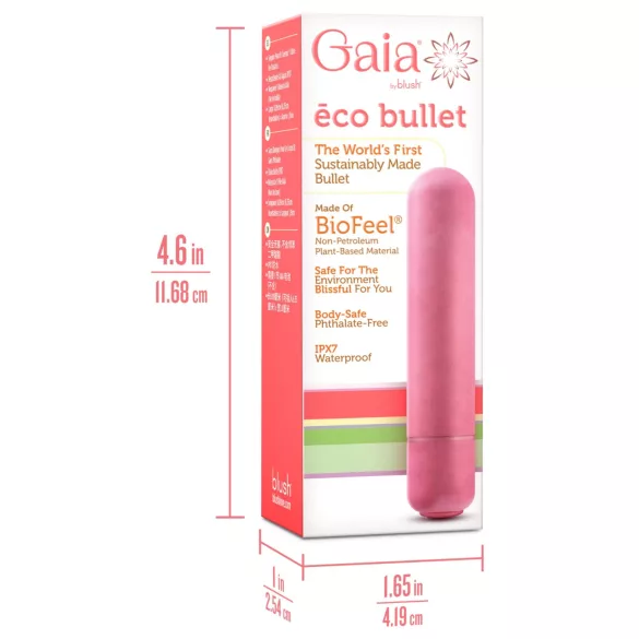Gaia Eco M - vibrador recarregável ecológico - médio - cor coral