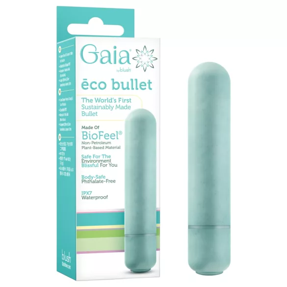 Gaia Eco M - vibrador em forma de bastão ecológico (turquesa) - médio