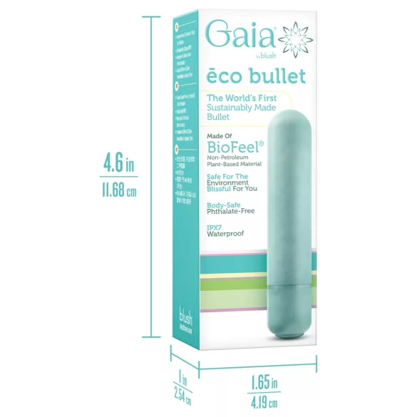 Gaia Eco M - vibrador em forma de bastão ecológico (turquesa) - médio