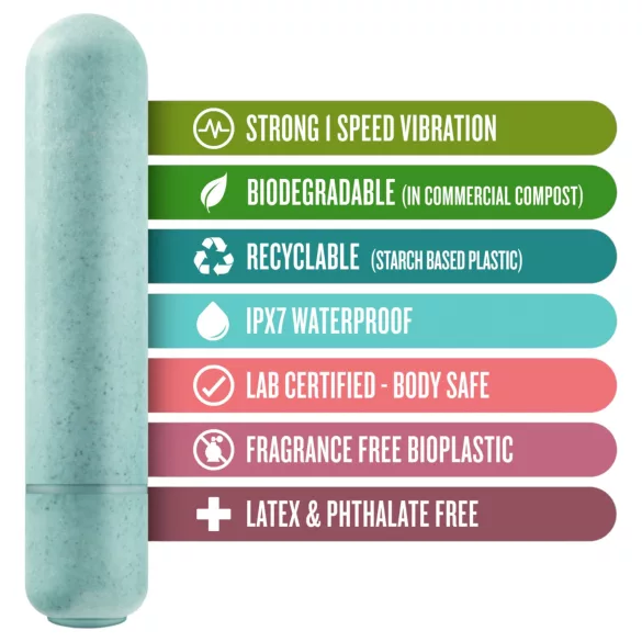 Gaia Eco M - vibrador em forma de bastão ecológico (turquesa) - médio