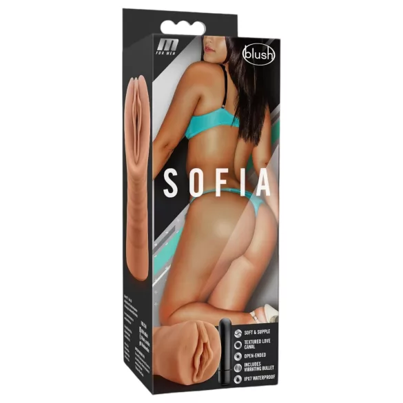 M For Men Sofia - masturbador vagina realística vibratória - cor natural