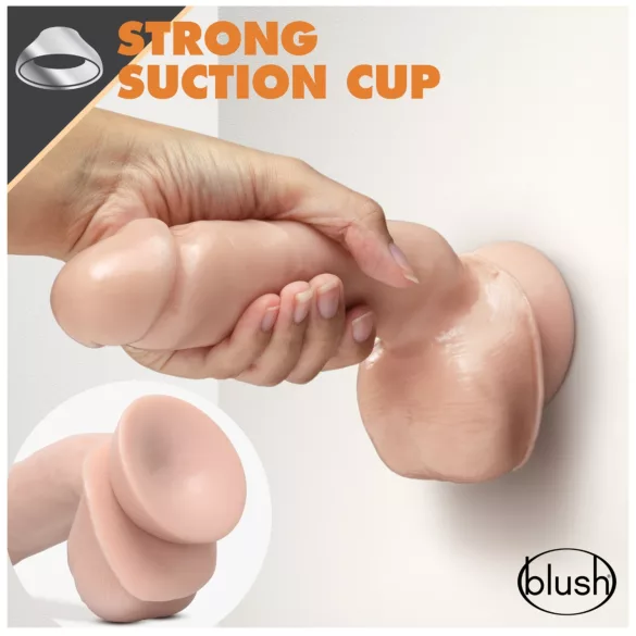 blush Dr. Skin Glide dildo realístico - 21,5 cm, com testículos
