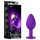 Temptasia S - plug anal roxo com pedra e coração - pequeno