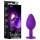 Temptasia S - plug anal coração com pedra dourada - pequeno - roxo