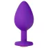Temptasia M - plug anal coração com pedra dourada - silicone lilás médio