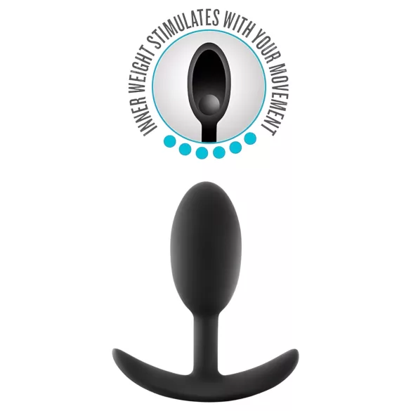 Anal Adventures Platinum - plug anal médio - silicone preto