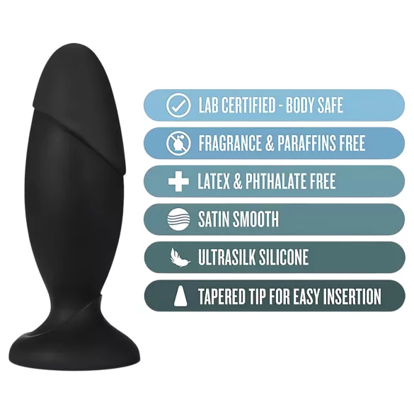 Anal Adventures Platinum Rocket - plug anal grande - silicone preto