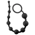 Anal Adventures - plug anal texturizado com pérolas - silicone preto