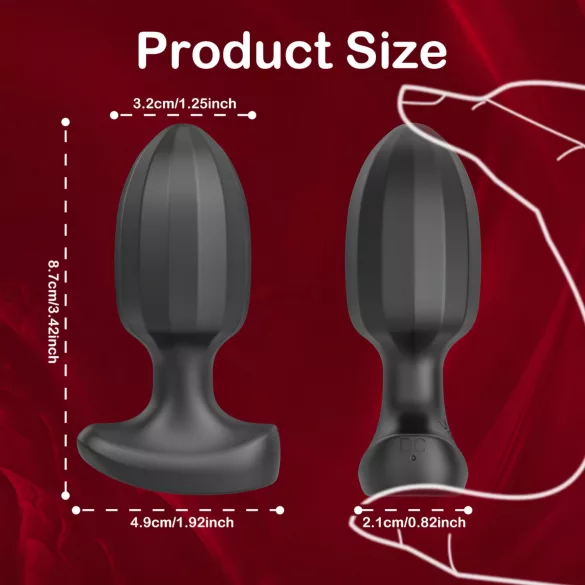 AlvUp - vibrador anal inteligente - silicone preto