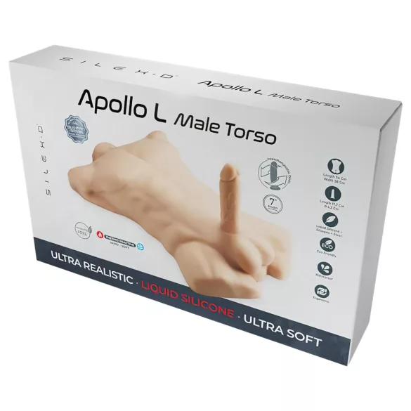 Silexd Apollo - masturbador masculino formato torso - cor natural