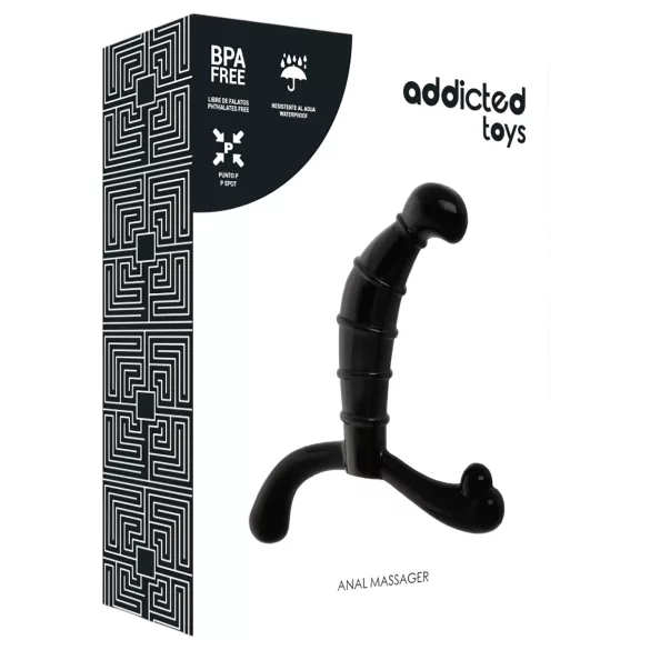 Addicted Toys - massageador de próstata e períneo (preto) - 11,3 cm