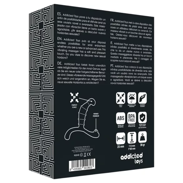 Addicted Toys - massageador de próstata e períneo (preto) - 11,3 cm