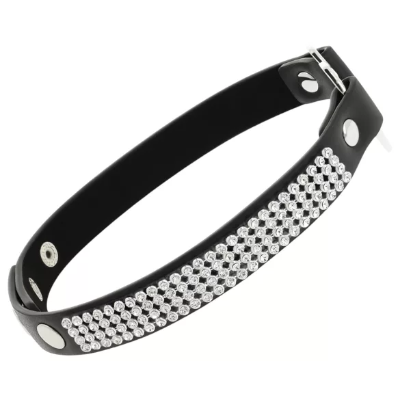 Coquette - coleira choker com pingente de coração strass - preto
